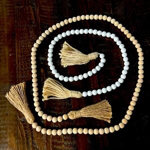 2 Wood Bead Garland with Tassels
